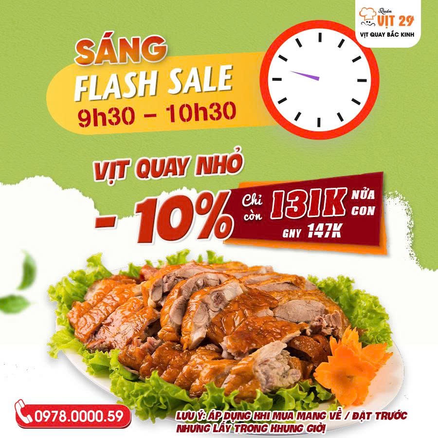 [Vịt 29] MỞ BÁN KHUNG GIỜ VÀNG – DEAL NGON CHÁY PHỐ!