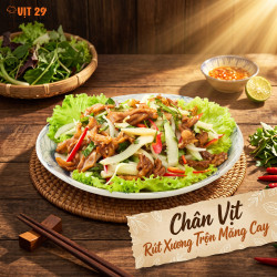 Chân vịt rút xương trộn măng cay