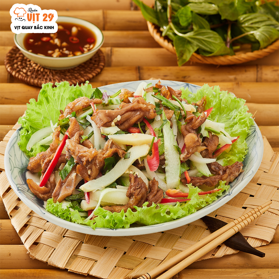 Chân vịt rút xương trộn măng cay