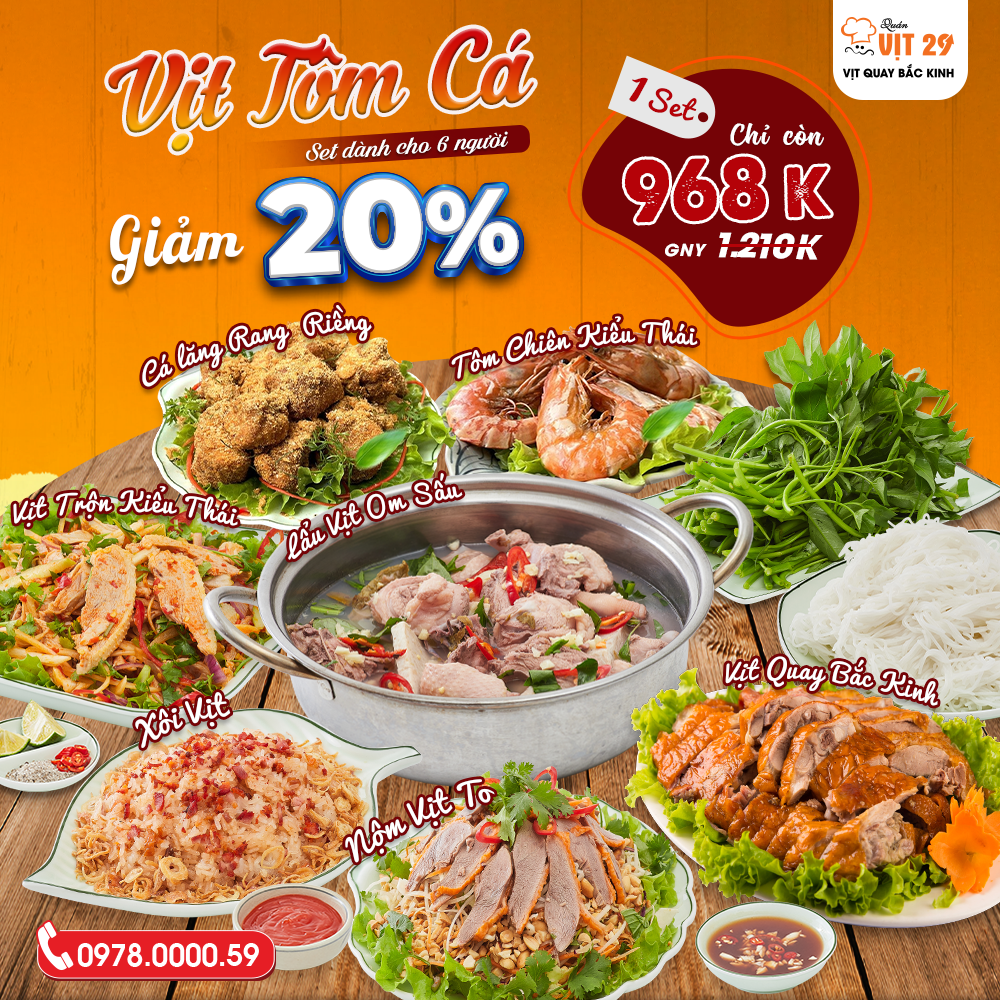 Voucher giảm giá 20% Set dành cho 6 người